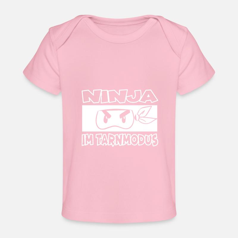 Ninja en mode camouflage dans le design d’effet transparent - T-shirt Premium bébé bio - rose clair
