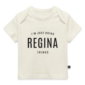 Je fais juste Regina Things Nom personnalisé - T-shirt Premium bébé bio - rose clair - Devant