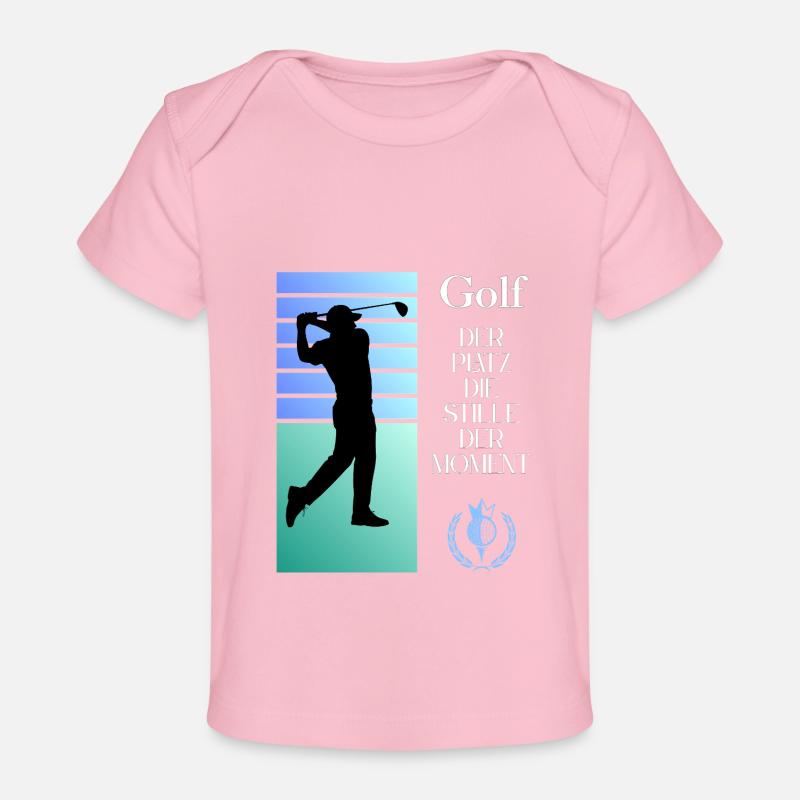 Silhouette de golf Le silence dans l’instant - T-shirt Premium bébé bio - rose clair
