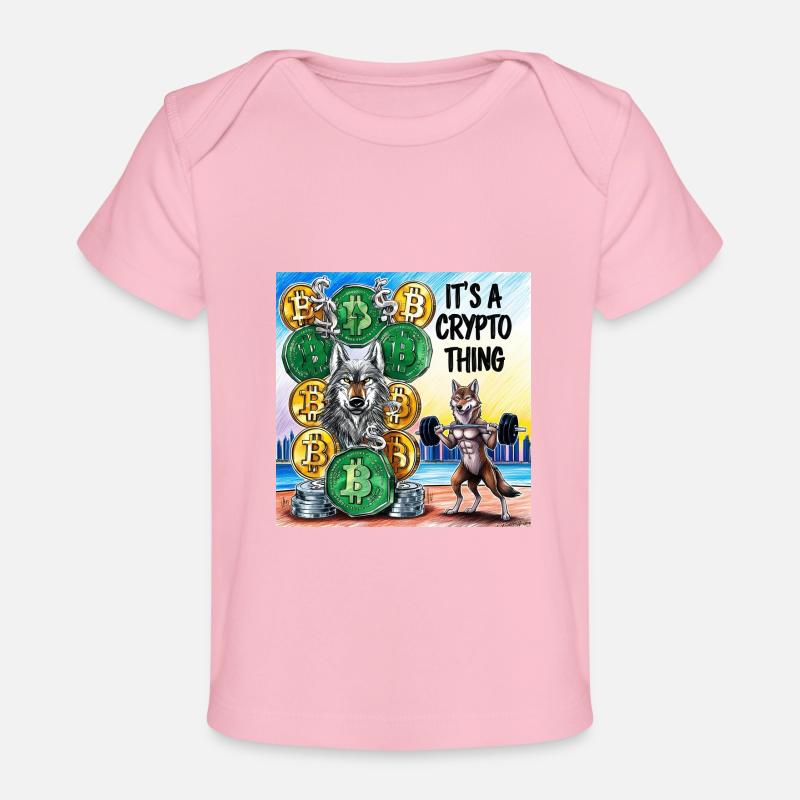 Le Crypto Wolf et le Fox Power - T-shirt Premium bébé bio - rose clair