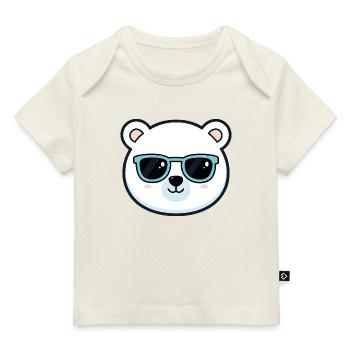 Cute Polar Bear Blue Glasses - Baby Premium Organic T-shirt - light pink - Front