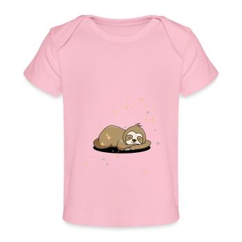 Faultier Traum - Baby Premium Organic T-Shirt - Hellrosa - Vorne