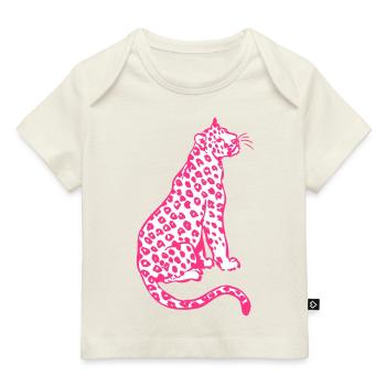 Sitzende Leopard von Cheerful Madness!! - Baby Premium Organic T-Shirt - Hellrosa - Vorne