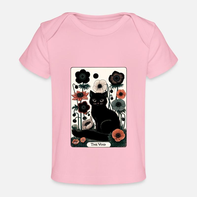 Tarot Chat du Vide en Fleur - T-shirt Premium bébé bio - rose clair