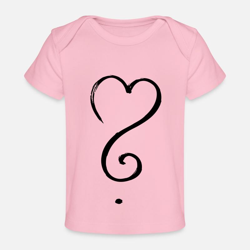 Le cœur du point d’interrogation s’épanouit - T-shirt Premium bébé bio - rose clair