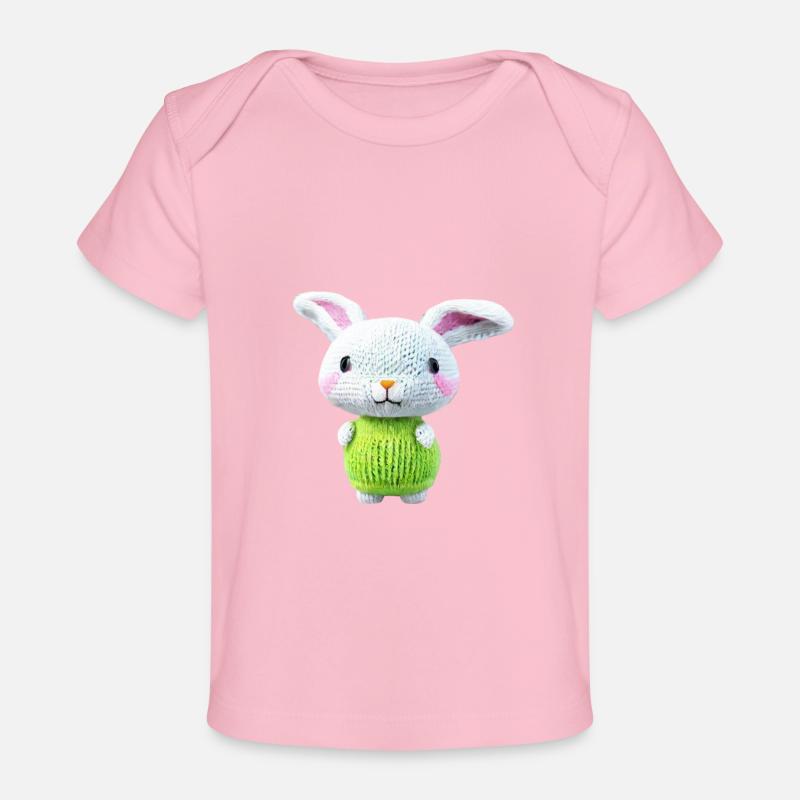Lapin tricoté mignon - T-shirt Premium bébé bio - rose clair