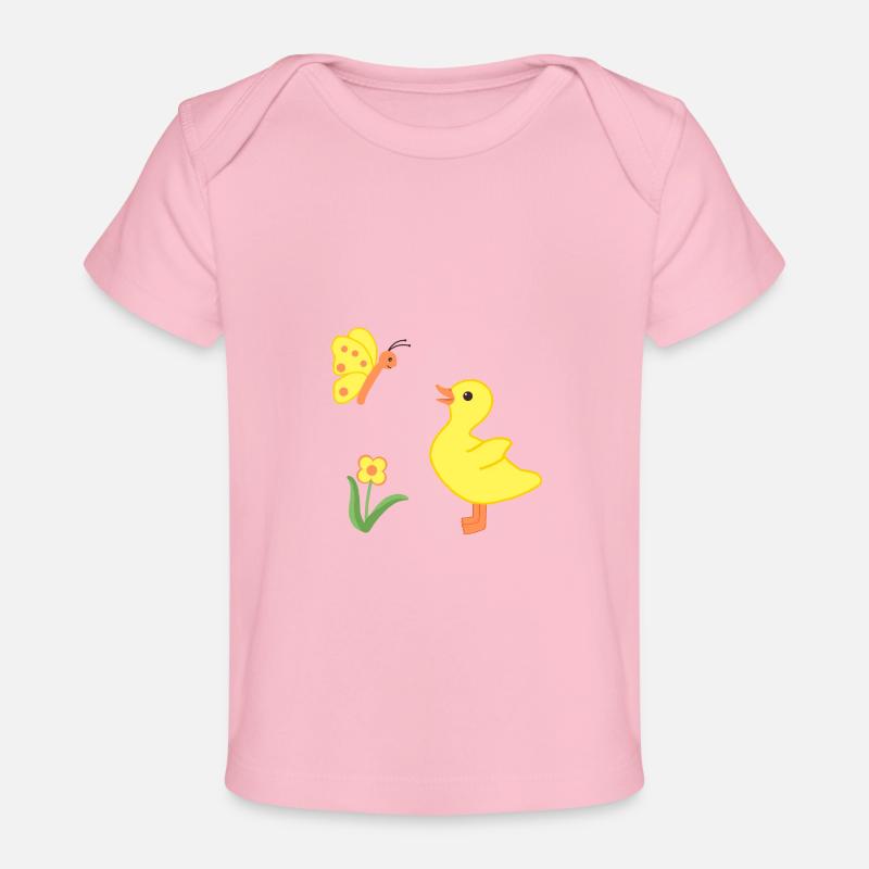 Canetons et papillons - T-shirt Premium bébé bio - rose clair