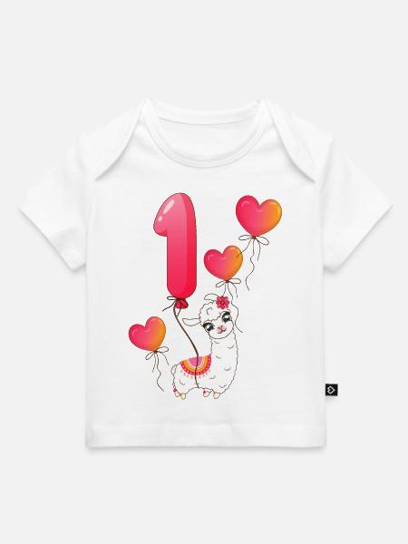 1st birthday alpaca - Baby Premium Organic T-shirt - light pink