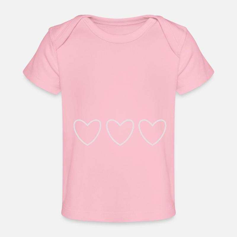 3 Coeurs - Blanc - T-shirt Premium bébé bio - rose clair