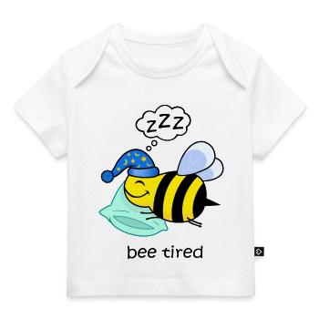 bee tired, funny tired bee cute animals sleep - Baby Premium Organic T-shirt - light pink - Front