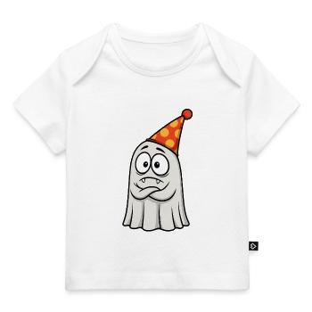 Griesgrämiger Geist mit Partyhut - Baby Premium Organic T-Shirt - Hellrosa - Vorne