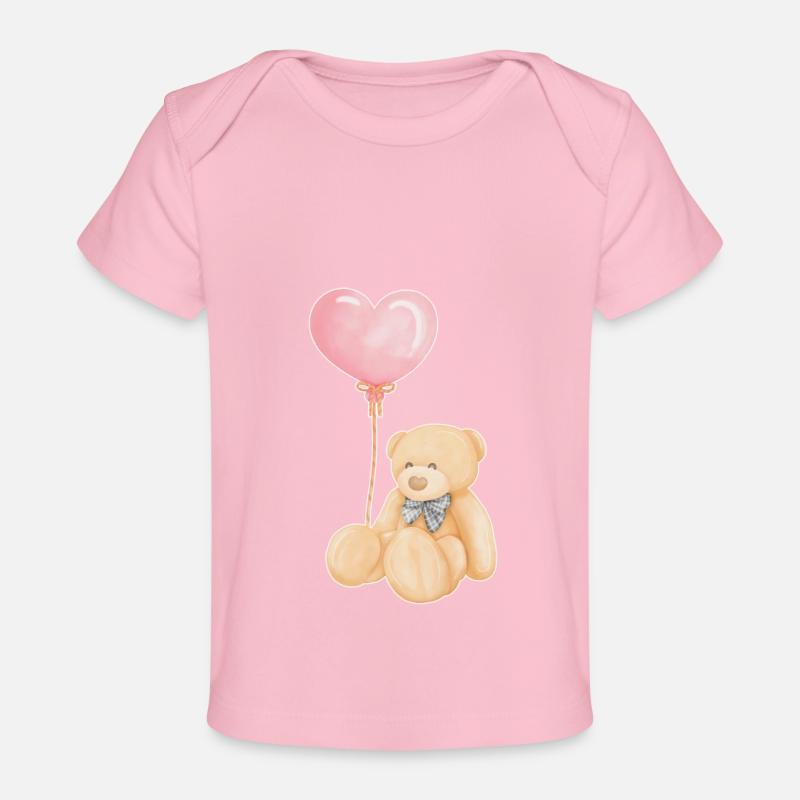 Teddy avec ballon - T-shirt Premium bébé bio - rose clair