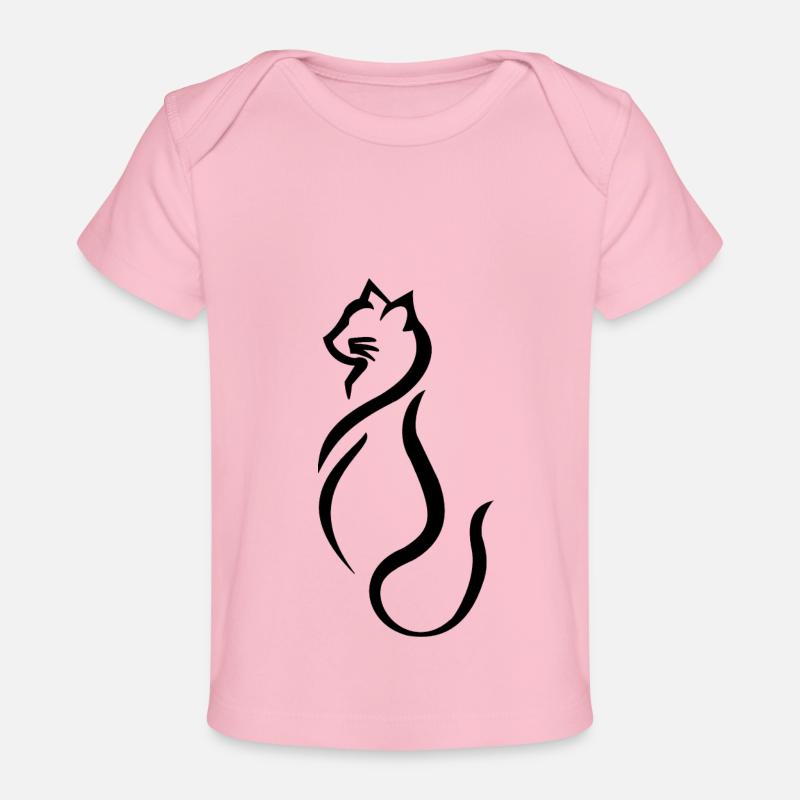 Icône de chat animal de compagnie - T-shirt Premium bébé bio - rose clair