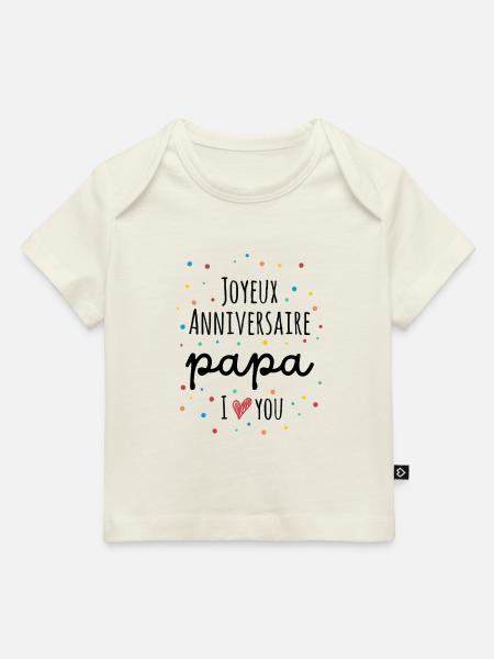 Tillykke med fødselsdagen far - Premium baby t-shirt økologisk - lyserød