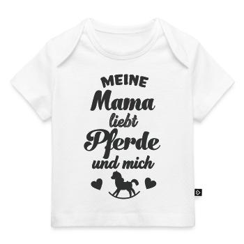 Meine Mama liebt Pferde und mich Pferd Baby Reiten - Baby Premium Organic T-Shirt - Hellrosa - Vorne