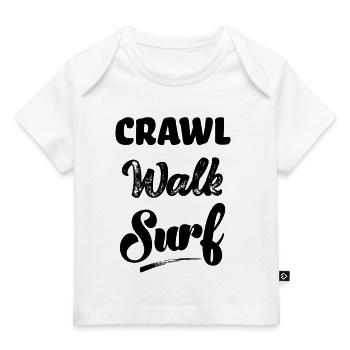 Krabbeln Gehen Surfen Nachwuchs Surfer Surferin - Baby Premium Organic T-Shirt - Hellrosa - Vorne