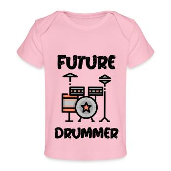 Up-and-coming drummer Baby Drummer - Baby Premium Organic T-shirt - light pink - Front
