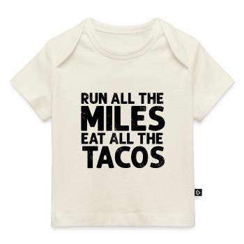 Lauf Alle Kilometer Iss Alle Tacos Lustiger Läufer - Baby Premium Organic T-Shirt - Hellrosa - Vorne
