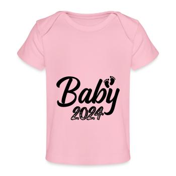 Bébé 2024 Grossesse annonce la naissance du bébé - T-shirt Premium bébé bio - rose clair - Devant