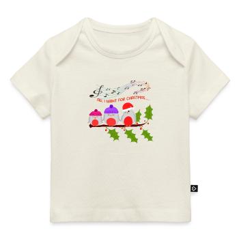 Robins are waiting for Christmas - Baby Premium Organic T-shirt - light pink - Front