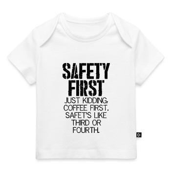 safety first just kidding - Baby Premium Organic T-shirt - light pink - Front