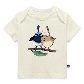 Cute Fairy Wrens Cartoon, Pair of Australian Birds - Baby Premium Organic T-shirt - light pink - Front