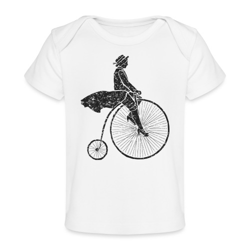 Frau auf Hochrad | Woman on a Penny-Farthing - Baby Bio-T-Shirt