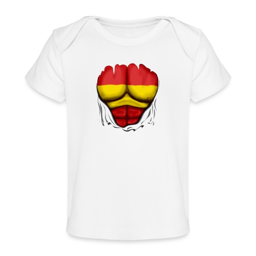 España Flag Ripped Muscles six pack chest t-shirt - Organic Baby T-Shirt