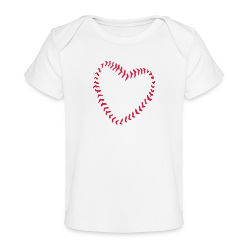 2581172 1029128891 Serce baseballowe szwów - Ekologiczna koszulka dla niemowląt