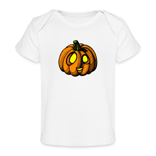 Pumpkin Halloween scribblesirii - Økologisk T-shirt til baby