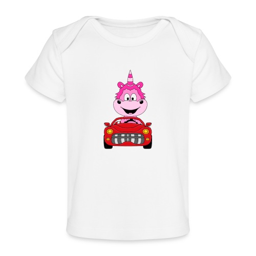 AUTO - CABRIO - EINHORN - KIND - BABY - TIERISCH - Baby Bio-T-Shirt