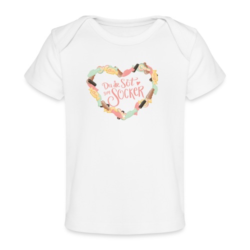 Söt som socker - Godis hjärta - Ekologisk T-shirt baby