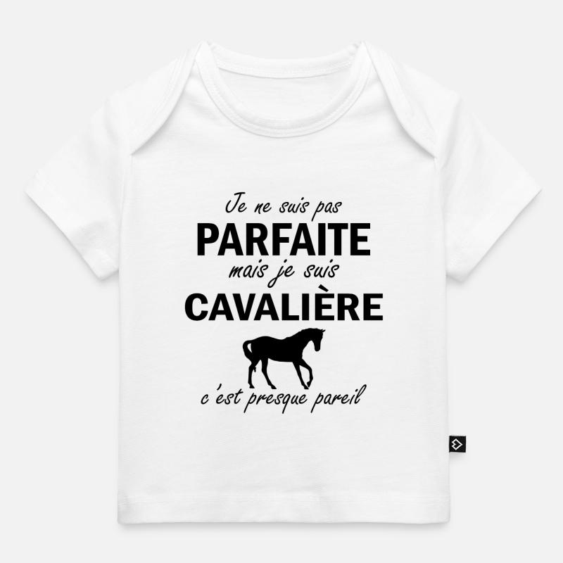 je ne suis pas parfait mais je suis cavalière ... - T-shirt Premium bébé bio - blanc
