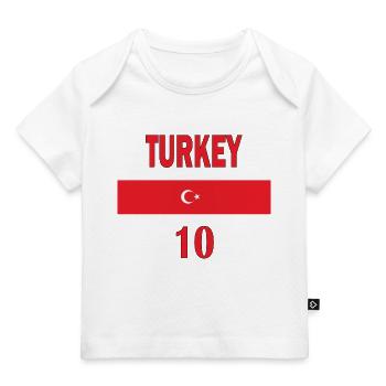 Equipe de foot de Turquie numéro dix cadeau sport - T-shirt Premium bébé bio - blanc - Devant