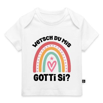 Wetsch du mis Gotti sii Patentante Taufgotti Götti - Baby Premium Organic T-Shirt - Weiß - Vorne