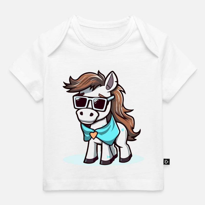 Tim il cavallo - T-shirt Premium neonato bio - bianco