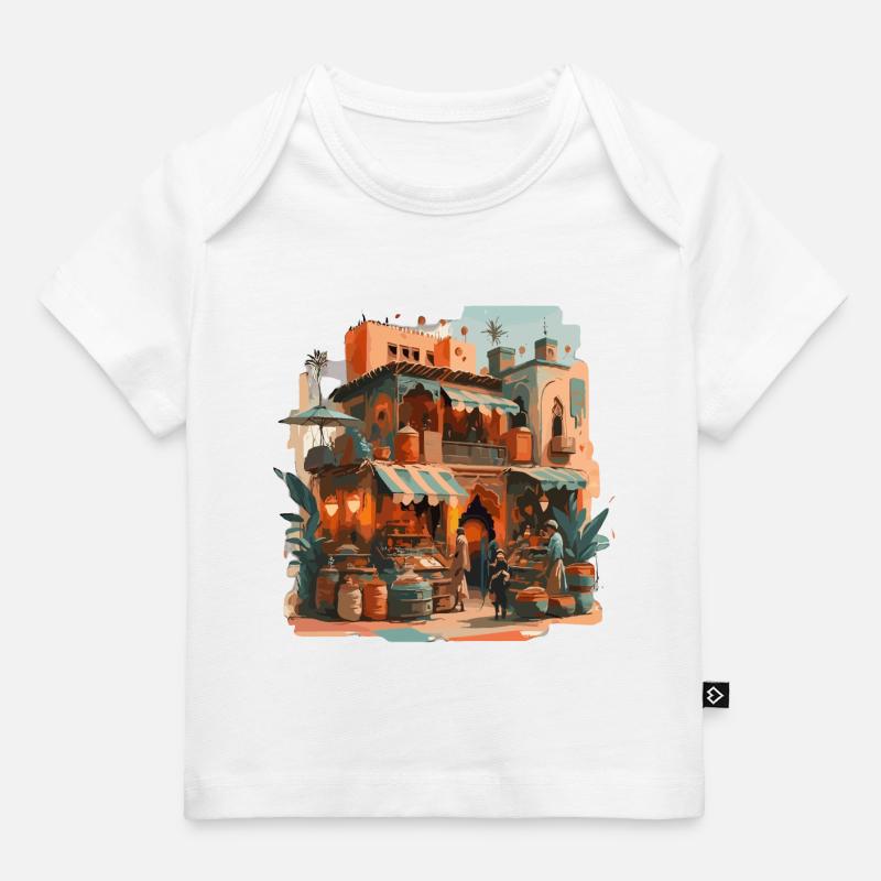 Atmosphère : marché marocain - T-shirt Premium bébé bio - blanc
