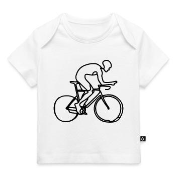 Dessin cycliste - T-shirt Premium bébé bio - blanc - Devant