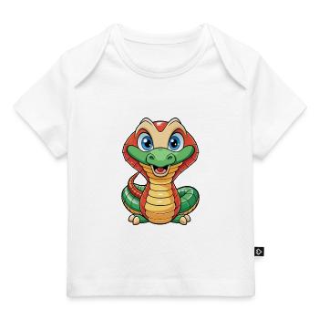 Kobra Niedliche Zeichentrickfigur Kawaii Clipart - Baby Premium Organic T-Shirt - Weiß - Vorne