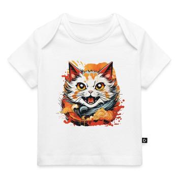 Style d’anime de chat - T-shirt Premium bébé bio - blanc - Devant