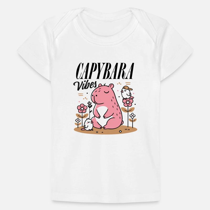 Capybara détendu avec des amis T-shirt Premium bébé bio