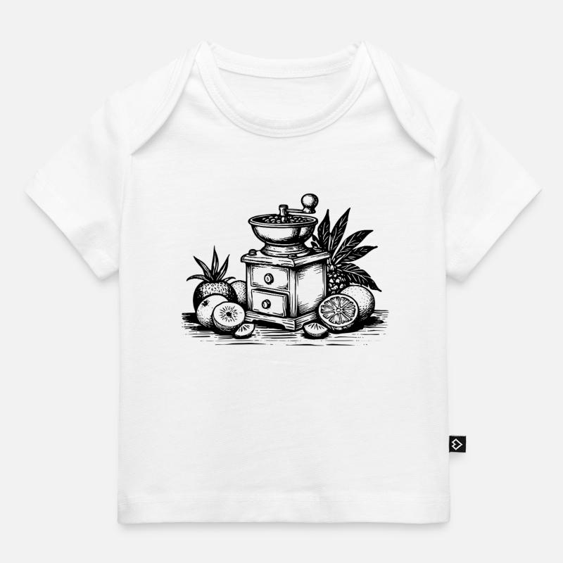 Illustration de forêt minimaliste avec des tons pastel - T-shirt Premium bébé bio - blanc