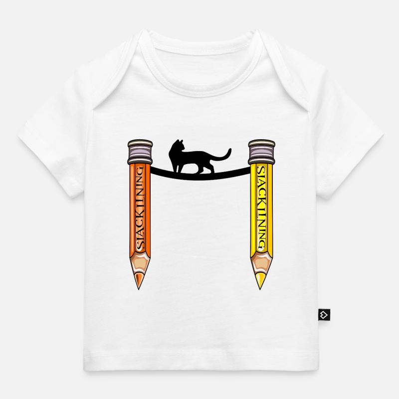 SLACKLINE D’ÉQUILIBRE CHAT - T-shirt Premium bébé bio - blanc