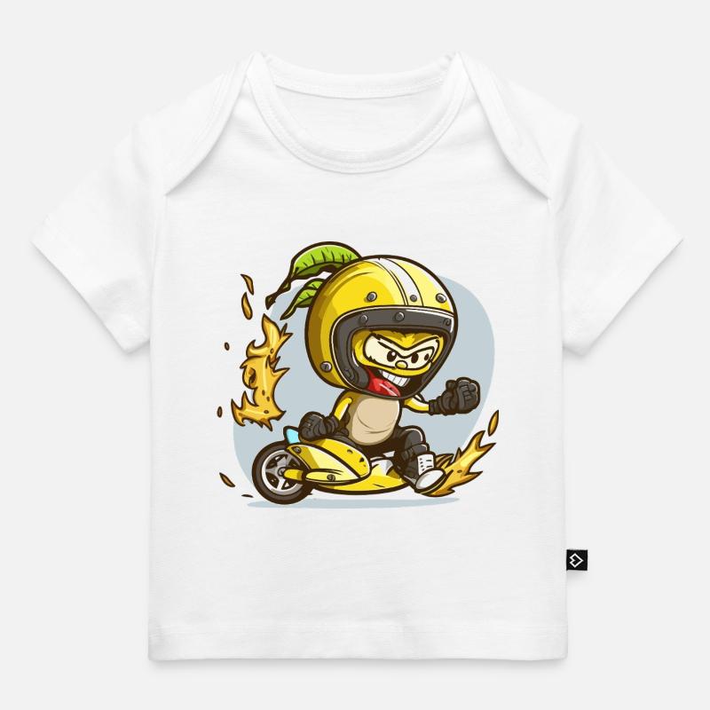 Ninja Motoaction jaune - T-shirt Premium bébé bio - blanc