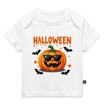 Halloween Kürbis mit Sonnenbrille - Baby Premium Organic T-Shirt - Weiß - Vorne