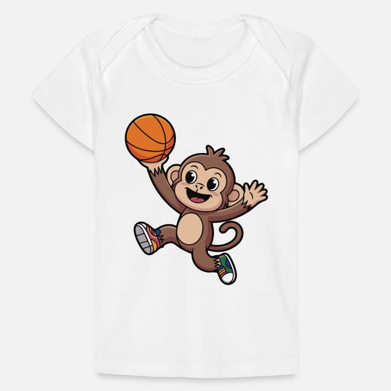 Monkey dunking basketball Baby Premium Organic T-shirt