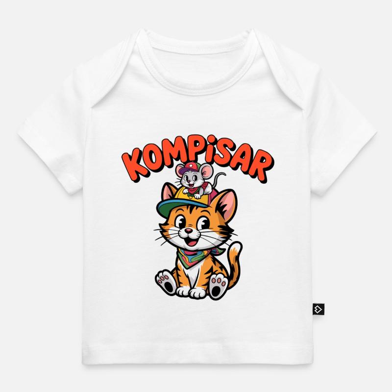 Amici e Amici per Sempre – Gatto e Topo Carini - T-shirt Premium neonato bio - bianco