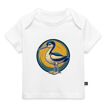 Avocet Kawaii Maskottchen Cartoon Clipart Logo Abzeichen - Baby Premium Organic T-Shirt - Weiß - Vorne