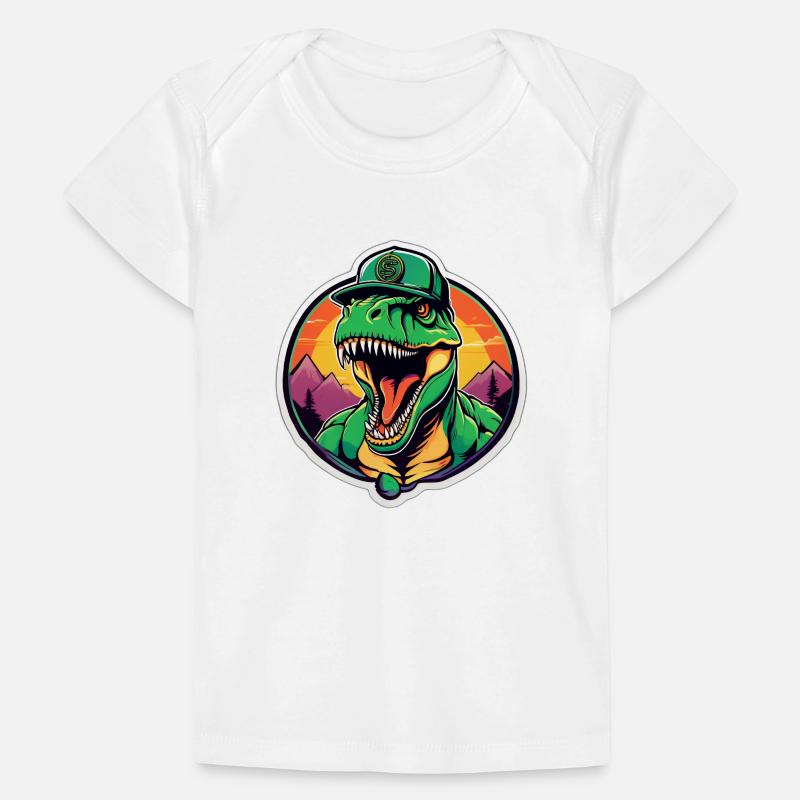Dinosaure coucher de soleil casque T-shirt Premium bébé bio