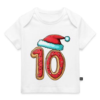 10 Number Christmas Cookie - Baby Premium Organic T-shirt - white - Front